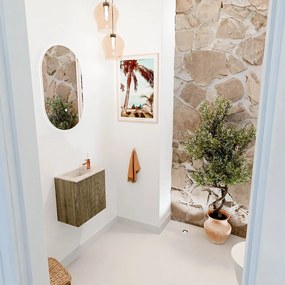 Mondiaz Joya DLux 40cm toiletmeubel dusk met wastafel faye links 1 kraangat frappe