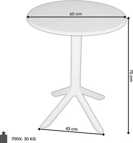 TULSI Lichtgrijs (asgrijs) - MODERNE TUINTAFEL (voor keuken, café, tuin)