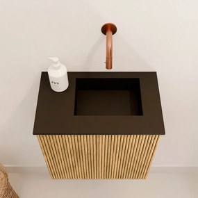 Mondiaz Joya 40cm toiletmeubel oak met wastafel faye rechts zonder kraangat urban