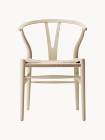 Houten stoel CH24 Wishbone Chair met handgevlochten zitvlak