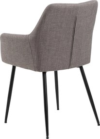 VERA Lichtgrijs Taupe (stof Basel 34) - MODERNE KUIPVORMIGE GESTOFFEERDE STOEL VOOR WOONKAMER / LOFT