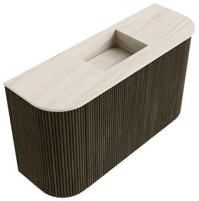 Mondiaz Joya DLux 75cm toiletmeubel ronding links/rechts shadow met wastafel faye midden zonder kraangat meli
