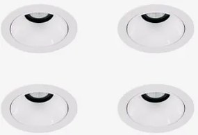 Pack Van 4 Inbouw Led-downlights Met Ronde Frames Ø7 Cm In Aluminium Orelva Warm Wit 2700k & Wit & 6 W & 38º - Sklum