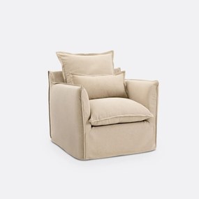 Fauteuil, afneembare hoezen, in dik linnen, Odna