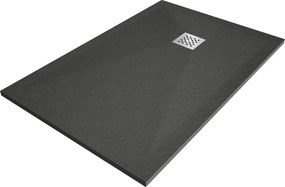 Mexen Stone+ rechthoekige composieten douchebak 90 x 80 cm, antraciet - 44718090