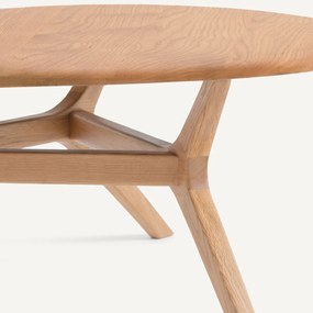 Salontafel van massief eikenhout, diameter 90 cm, MARICIELO