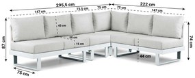 Hoek loungeset 6 personen Aluminium Wit  Lifestyle Garden Furniture Lorenzo