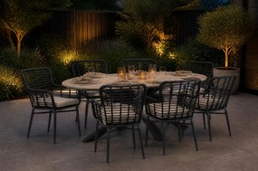 Tuinset 6 personen 220 cm Aluminium/Wicker Zwart De Laan Projects