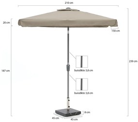 Shadowline Aruba parasol 210x150cm
