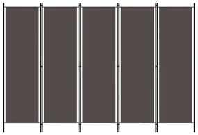 vidaXL Kamerscherm met 5 panelen 250x180 cm antraciet