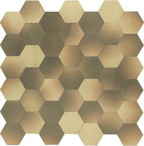 Zelfklevende Mozaïektegels Metaal | Hexagon Goud | 28,8×29,2 cm | Keuken, Bad &amp; WC