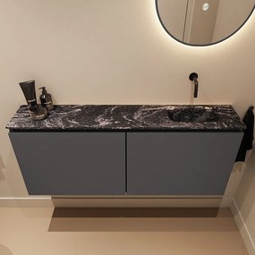 Mondiaz Ture DLux toiletmeubel 120cm dark grey met wastafel lava rechts zonder kraangat