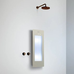 Sunshower Round Plus Small Sand White infraroodlamp en UV 33x95x10cm opbouw