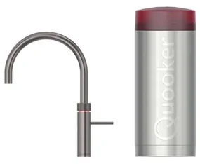 Quooker Fusion Round kokendwaterkraan - draaibare uitloop - Combi reservoir - Warm / kokend water - Gun metal 22FRGME