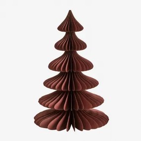 Pack Van 2 Kerstbomen Van Papier Navira Rood Cederhout Met Gouden Rand & ↑45 Cm - Sklum