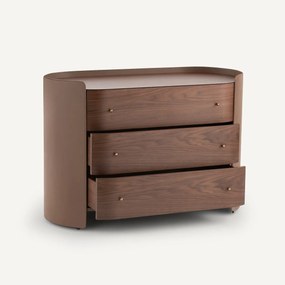 Commode notenhout/leer, Firmo