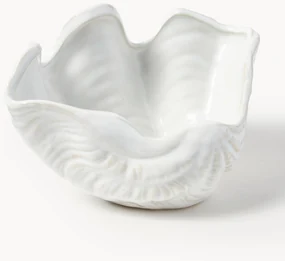 Geglazuurde decoratieve schaal Mar in schelp vorm, B 18 cm