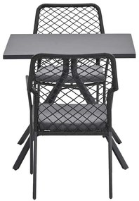 Garden Impressions Ross tuinset zwart 3-delig - Rimini tuintafel 80x80 cm