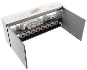 Mondiaz Ture DLux toiletmeubel 120cm plata met wastafel frappe midden met kraangat