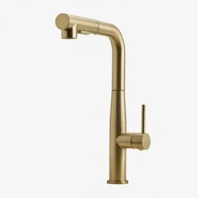 Olyt Buitenkeukenkraan Met Uittrekbare Hoge Uitloop Van Roestvrij Staal Goud - Sklum