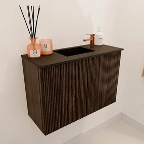 Mondiaz Joya 60cm toiletmeubel walnut met wastafel faye midden 1 kraangat urban