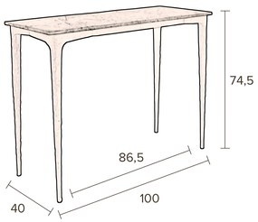 Dutchbone Rocco Marmeren Haltafel - 100 X 40cm.