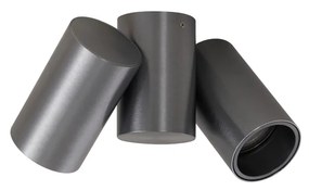 Design opbouwspot gunmetal GU10 50mm 2-lichts kantelbaar - Michael