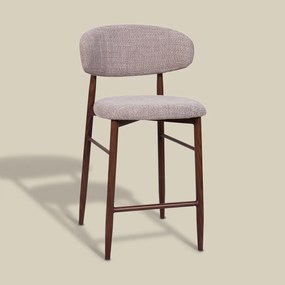 Barkruk Met Rugleuning Walnoot Beige