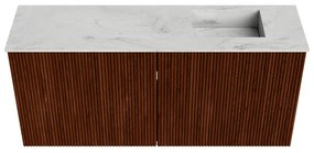 Mondiaz Joya DLux 90cm toiletmeubel ruby met wastafel faye rechts zonder kraangat opalo