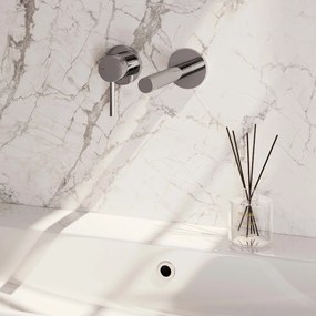 Brauer Chrome Edition ColdStart wastafelkraan inbouw rechte uitloop en rozetten model A2 chroom
