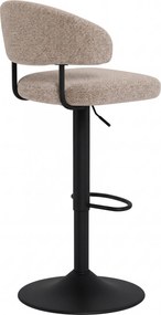 Mazzoni IRIS Latte Beige (stof Monza 60)/zwarte poot - GESTOFFEERDE BARKRUK VOOR KEUKEN/BAR