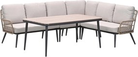 Garden Impressions Kalibo hoek lounge dining set R 4-delig - donker grijs
