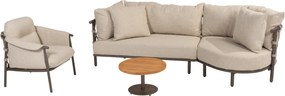 Ezra chaise longue organische loungeset 4 delig teak terre 4 Seasons Outdoor