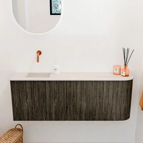 Mondiaz Joya DLux 110cm toiletmeubel ronding rechts shadow met wastafel faye links zonder kraangat meli