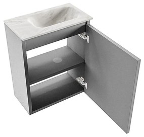 Mondiaz Ture DLux toiletmeubel 40cm plata met wastafel ostra rechts met kraangat