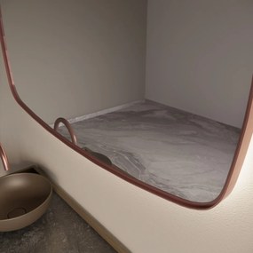 Gliss Design Epos spiegel met LED-verlichting 140x70cm horizontaal rosé koper