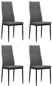 vidaXL Eetkamerstoelen 4 st stof lichtgrijs