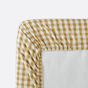 Hoeslaken katoen seersucker 30cm Cottage absinthe