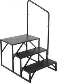 VEVOR RV-trappen, 3-trede RV-trap, draagvermogen 200 kg, verdikt koolstofstaal, met leuning, antisliptreden voor veilige in- en uitstap, geschikt voor campers en aanhangers