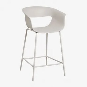 Aluminium Hoge Kruk Van Polypropyleen En Staal Alanys ↑65 Cm & Grijsachtig Wit - Sklum
