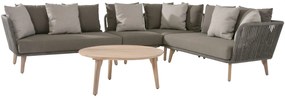 4 Seasons Outdoor Santander hoekbank XL rechts met Gabor tafel Ø 90 cm SALE  Loungeset    zwart weerbestendig