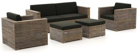 Stoel-bank loungeset ROUGH  | 4 personen | Loungeset Old Teak Greywash | Teakhout | Kees Smit Tuinmeubelen