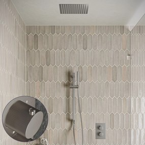 Saniclear Cube Stripes inbouw regendouche met inbouw douchekop 30x30cm, glijstang en staafhanddouche RVS