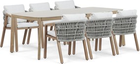 Tuinset 4 personen 220 cm Aluminium/rope Grijs Santika Furniture Santika