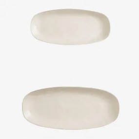 Set Van 2 Schalen Van Gres Belvere Gardenia Wit - Sklum