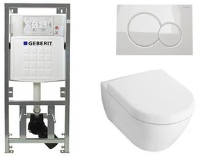 Villeroy & Boch Subway 2.0 Compact met zitting toiletset met geberit inbouwreservoir en sigma 01 drukplaat wit 0701131/1024233/1025456/0700518/