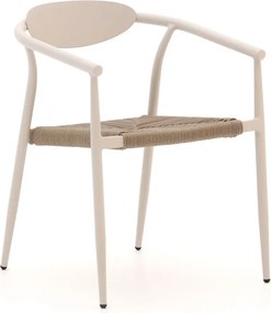 Dining tuinstoel | Manifesto  Cavone | Rope (touw) | Taupe/Wit | Stapelbaar | Kees Smit Tuinmeubelen