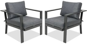 Aluminium fauteuil Sydney Garden Point antraciet - set van 2 stuks
