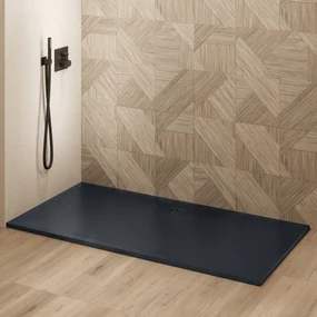 Saniclear Modo douchebak 170x80cm met stone finish zwart