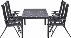 Garden Impressions Santos tuinset 7-delig - Kasper tuintafel 220x93 cm donker grijs